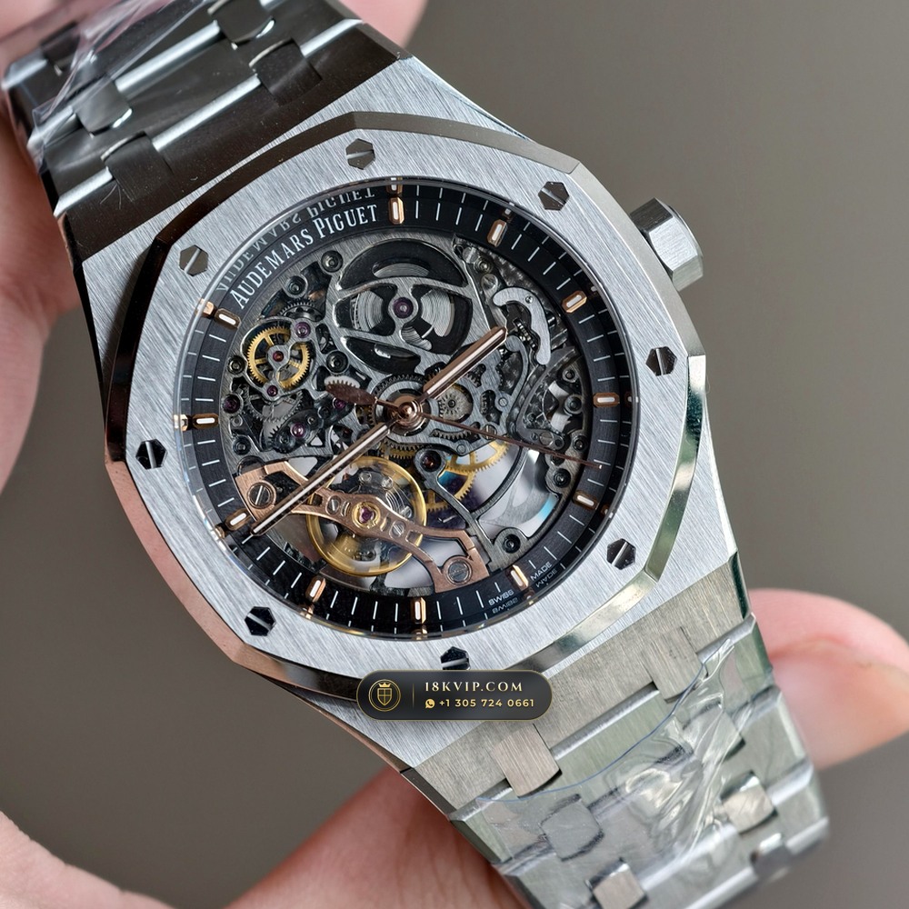 Audemars Piguet Royal Oak Double Balance Wheel Openworked 41mm 5-Axis CNC Case Ref. 15407ST.OO.1220ST.01 — Private Vault Edition — Studio Gallery Plate II in 904L Stainless Steel Custom Architecture (162.0g Verified Mass, Audemars Piguet Cal. 3132 Dual-Balance Openworked)