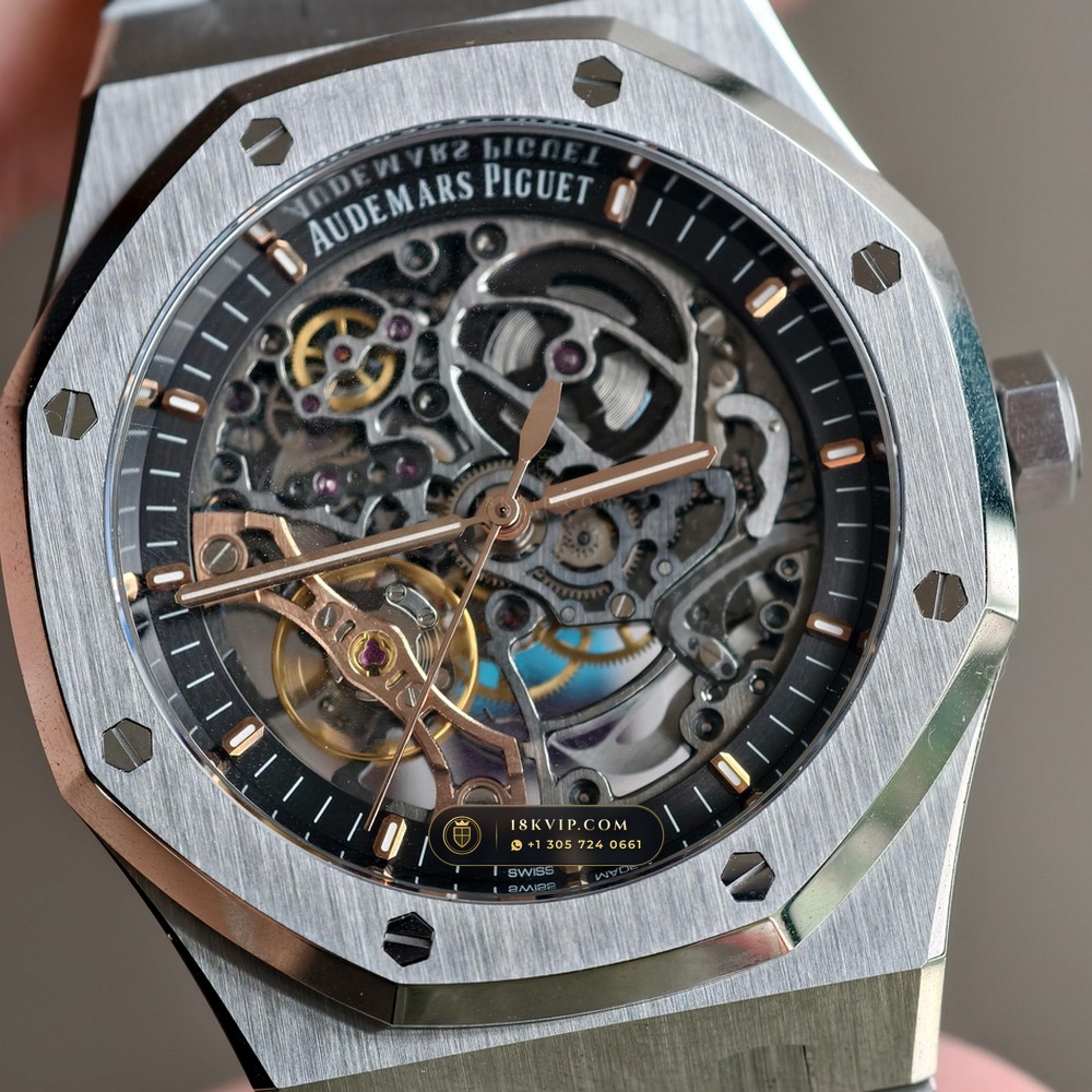 Audemars Piguet Royal Oak Double Balance Wheel Openworked 41mm 5-Axis CNC Case Ref. 15407ST.OO.1220ST.01 — Private Vault Edition — Studio Gallery Plate IV in 904L Stainless Steel Custom Architecture (162.0g Verified Mass, Audemars Piguet Cal. 3132 Dual-Balance Openworked)