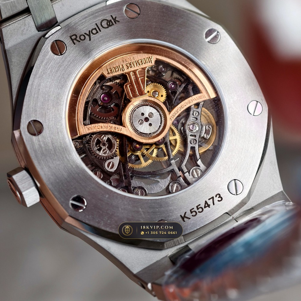 Audemars Piguet Royal Oak Double Balance Wheel Openworked 41mm 5-Axis CNC Case Ref. 15407ST.OO.1220ST.01 — Private Vault Edition — Studio Gallery Plate VIII in 904L Stainless Steel Custom Architecture (162.0g Verified Mass, Audemars Piguet Cal. 3132 Dual-Balance Openworked)