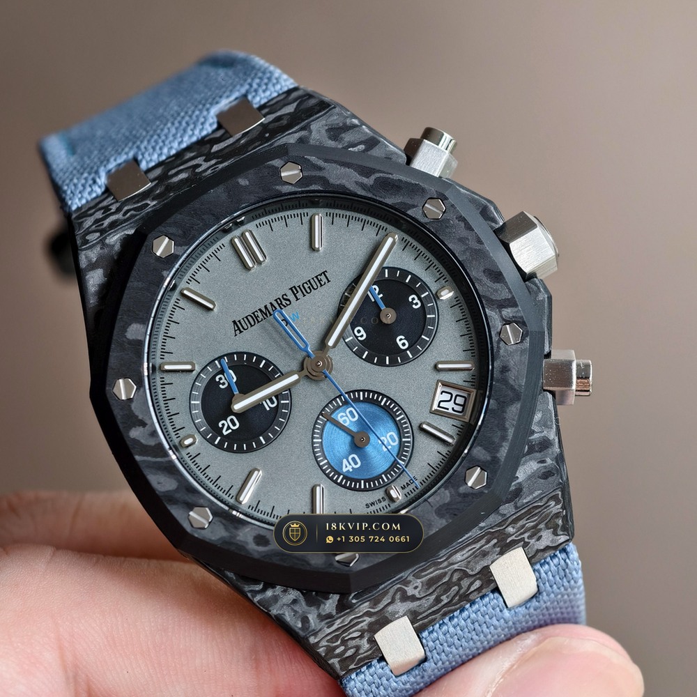 Audemars Piguet Royal Oak Selfwinding Chronograph 41mm DiW Carbon Racer Edition Ref. 26240 — Private Vault Edition — Studio Gallery Plate II in Forged Carbon TPT & Titanium (66.0g Verified Mass, Audemars Piguet Cal. 4401 Flyback Chronograph)