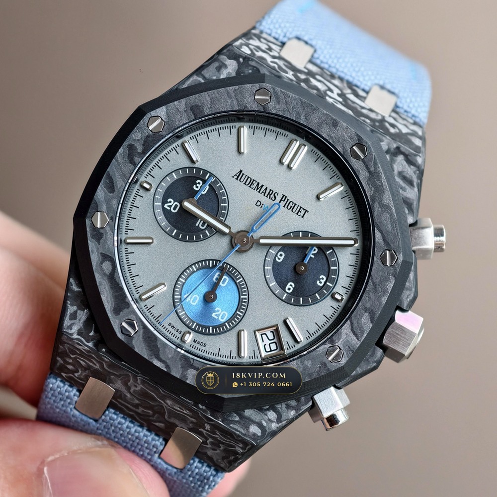 Audemars Piguet Royal Oak Selfwinding Chronograph 41mm DiW Carbon Racer Edition Ref. 26240 — Private Vault Edition — Studio Gallery Plate III in Forged Carbon TPT & Titanium (66.0g Verified Mass, Audemars Piguet Cal. 4401 Flyback Chronograph)