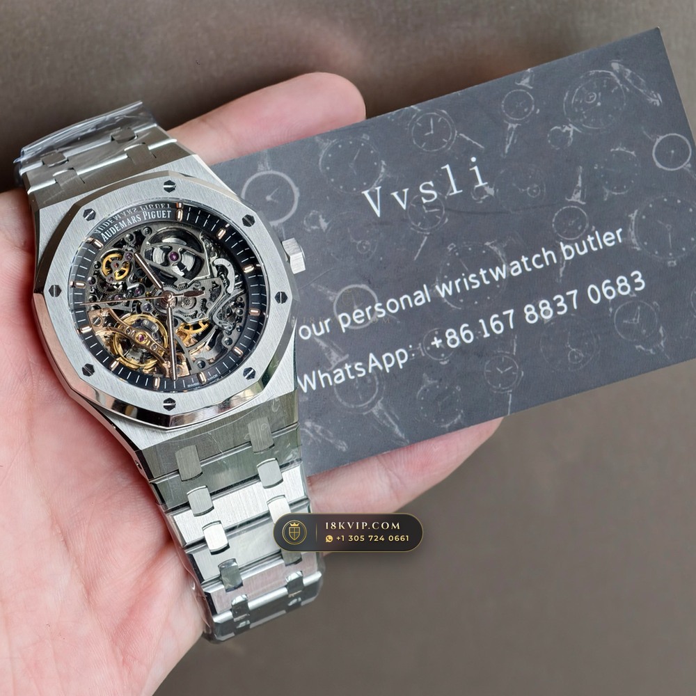 Audemars Piguet Royal Oak Double Balance Wheel Openworked 41mm Ref. 15407ST.OO.1220ST.01 — Private Vault Edition — Studio Gallery Plate X in 904L Stainless Steel Custom Architecture (162.3g Verified Mass, Audemars Piguet Cal. 3132 Dual-Balance Openworked)