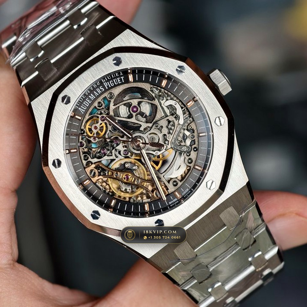 Audemars Piguet Royal Oak Double Balance Wheel Openworked 41mm Ref. 15407ST.OO.1220ST.01 — Private Vault Edition — Studio Gallery Plate II in 904L Stainless Steel Custom Architecture (162.3g Verified Mass, Audemars Piguet Cal. 3132 Dual-Balance Openworked)