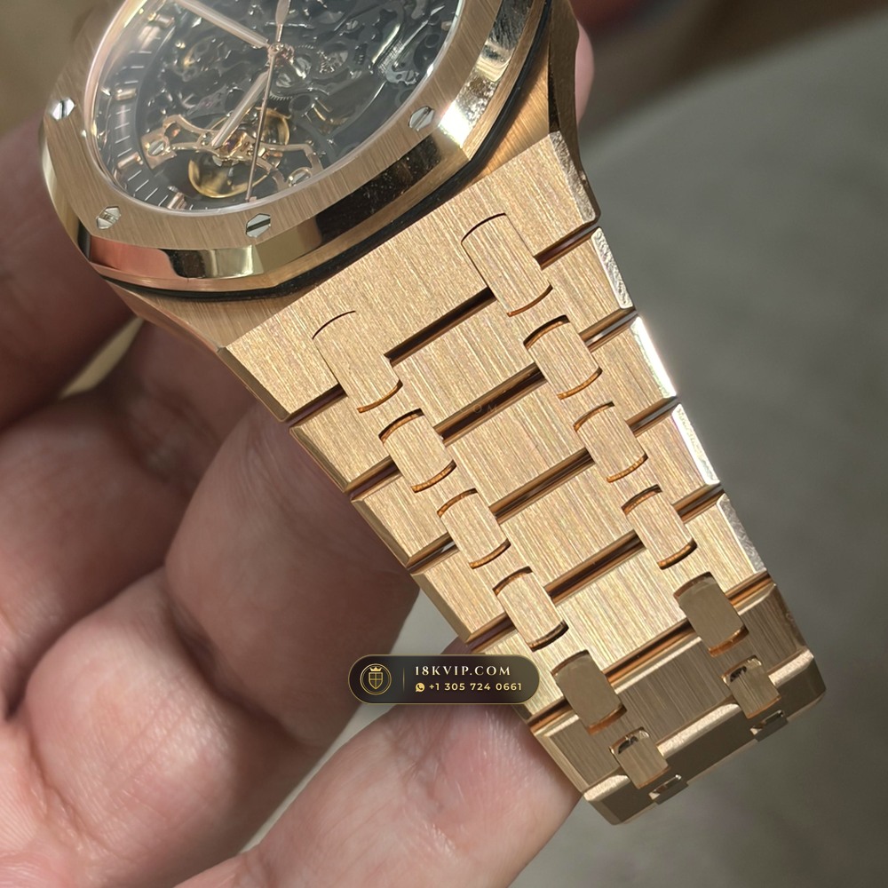 Audemars Piguet Royal Oak Double Balance Wheel Openworked 41mm 18K Rose Gold Ref. 15407OR.OO.1220OR.01 — Private Vault Edition — Studio Gallery Plate V in 18K Rose Gold Au750 (224.8g Verified Mass, Audemars Piguet Cal. 3132 Dual-Balance Openworked)