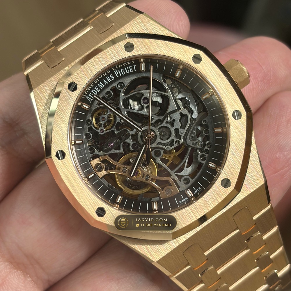 Audemars Piguet Royal Oak Double Balance Wheel Openworked 41mm 18K Rose Gold Ref. 15407OR.OO.1220OR.01 — Private Vault Edition — Studio Gallery Plate VI in 18K Rose Gold Au750 (224.8g Verified Mass, Audemars Piguet Cal. 3132 Dual-Balance Openworked)