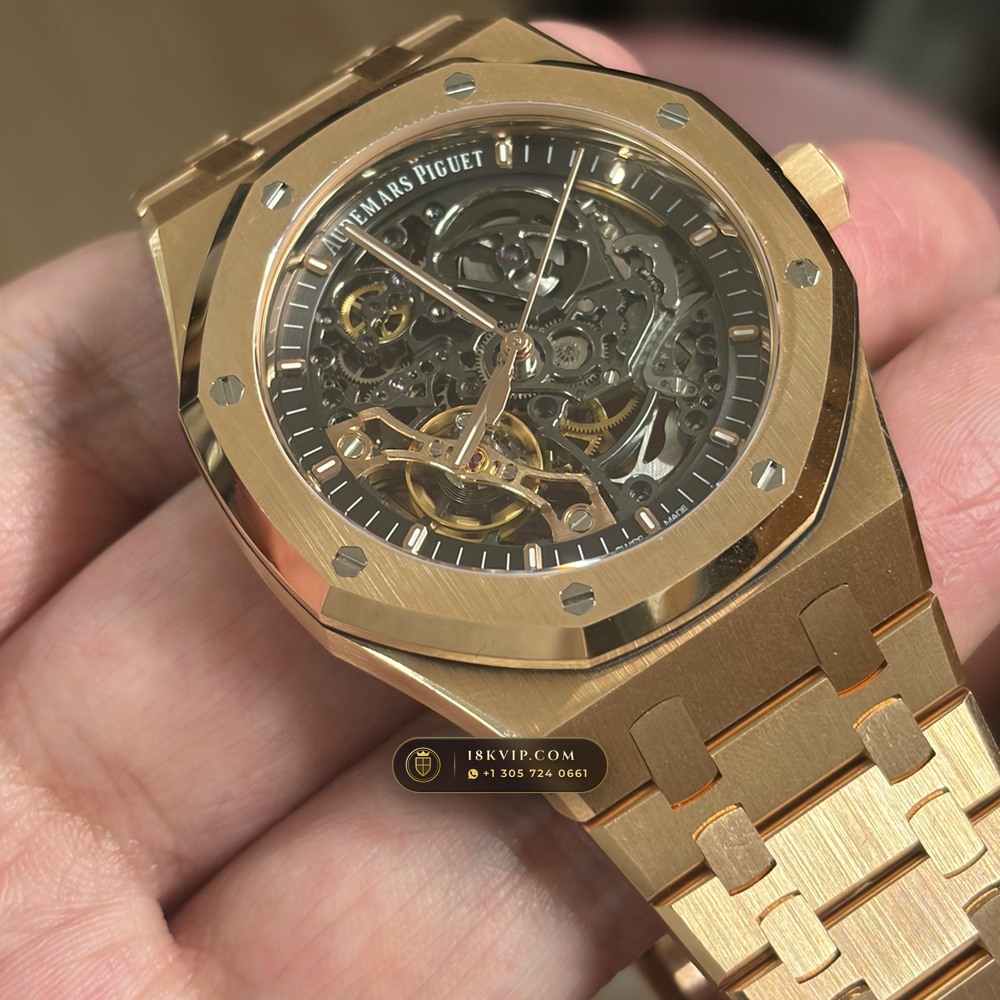 Audemars Piguet Royal Oak Double Balance Wheel Openworked 41mm 18K Rose Gold Ref. 15407OR.OO.1220OR.01 — Private Vault Edition — Studio Gallery Plate VII in 18K Rose Gold Au750 (224.8g Verified Mass, Audemars Piguet Cal. 3132 Dual-Balance Openworked)
