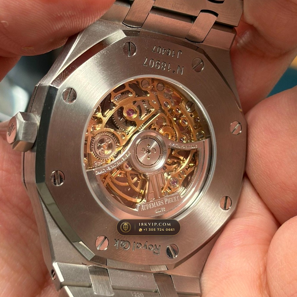 Audemars Piguet Royal Oak Double Balance Wheel Openworked 41mm Salmon Dial 5-Axis CNC Case Ref. 15407ST.OO.1220ST.02 — Private Vault Edition — Studio Gallery Plate VI in 904L Stainless Steel Custom Architecture (161.8g Verified Mass, Audemars Piguet Cal. 3132 Dual-Balance Openworked)