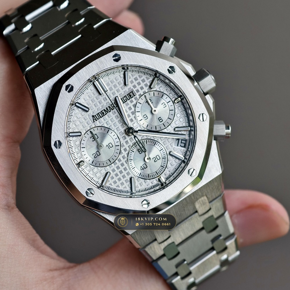 Audemars Piguet Royal Oak Selfwinding Chronograph 41mm Custom Tapestry Dial Deep Crystal Optics Ref. 26240ST — Private Vault Edition — Studio Gallery Plate III in 904L Stainless Steel Custom Architecture (180.6g Verified Mass, Audemars Piguet Cal. 4401 Flyback Chronograph)