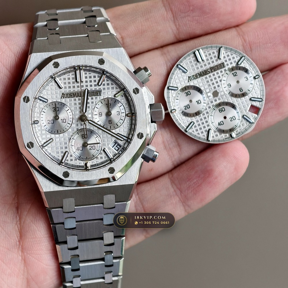 Audemars Piguet Royal Oak Selfwinding Chronograph 41mm Custom Tapestry Dial Deep Crystal Optics Ref. 26240ST — Private Vault Edition — Studio Gallery Plate IV in 904L Stainless Steel Custom Architecture (180.6g Verified Mass, Audemars Piguet Cal. 4401 Flyback Chronograph)