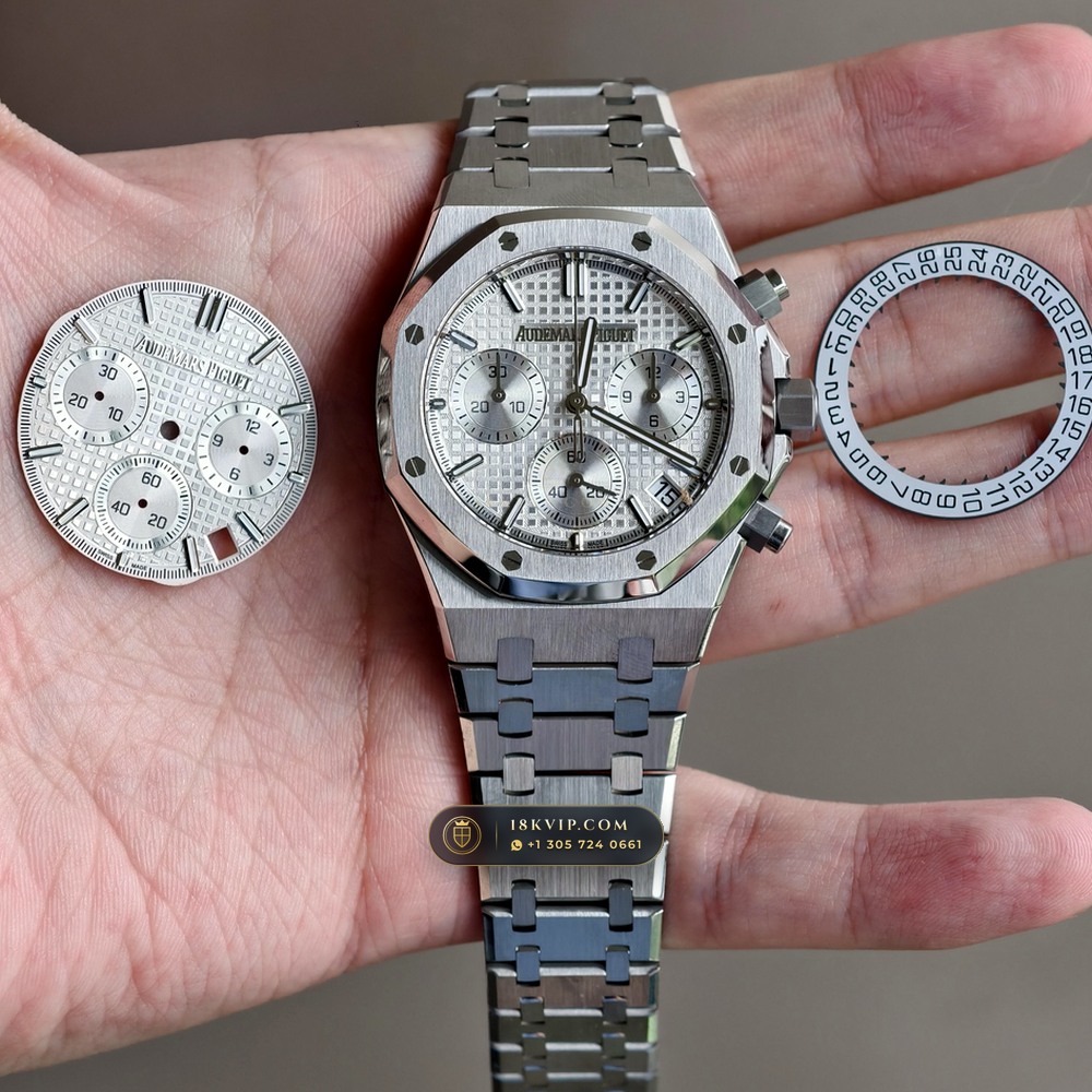 Audemars Piguet Royal Oak Selfwinding Chronograph 41mm Custom Tapestry Dial Deep Crystal Optics Ref. 26240ST — Private Vault Edition — Studio Gallery Plate V in 904L Stainless Steel Custom Architecture (180.6g Verified Mass, Audemars Piguet Cal. 4401 Flyback Chronograph)