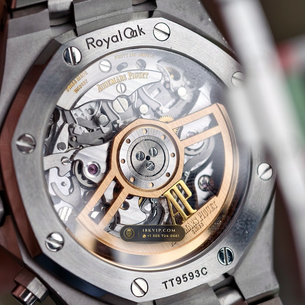 Audemars Piguet Royal Oak Selfwinding Chronograph 41mm Custom Tapestry Dial Deep Crystal Optics Ref. 26240ST — Private Vault Edition — Studio Gallery Plate VIII in 904L Stainless Steel Custom Architecture (180.6g Verified Mass, Audemars Piguet Cal. 4401 Flyback Chronograph)