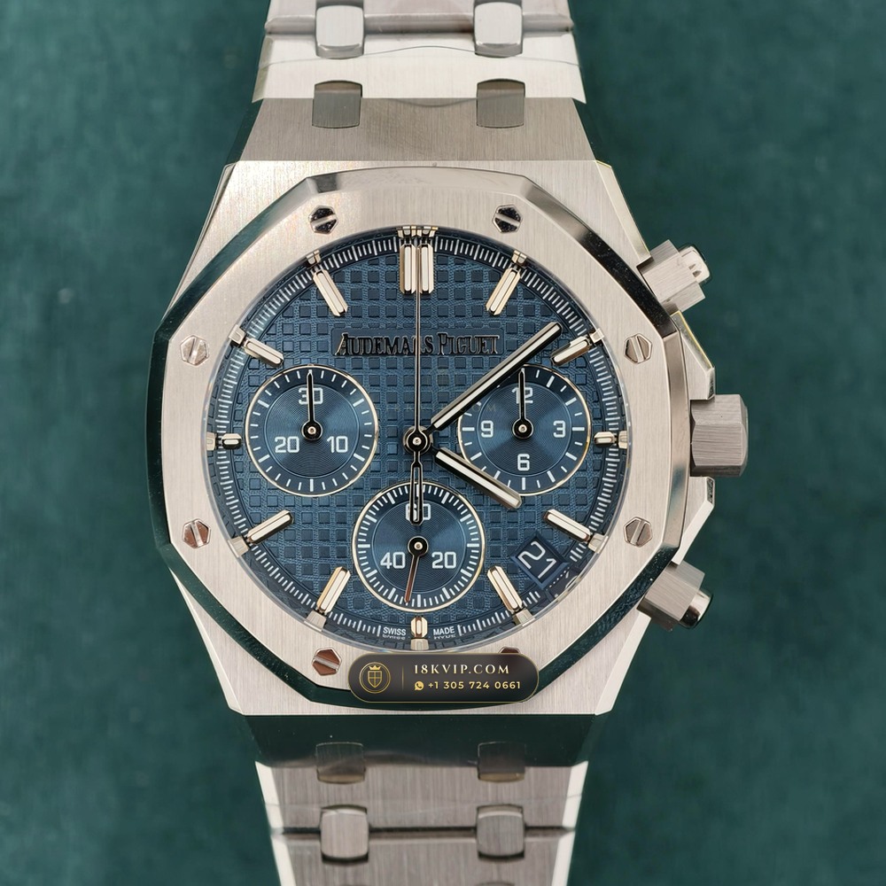 Audemars Piguet Royal Oak Selfwinding Chronograph 41mm Custom Tapestry Dial 22K Gold Rotor Ref. 26240ST — Private Vault Edition — Studio Gallery Plate II in 904L Stainless Steel Custom Architecture (180.3g Verified Mass, Audemars Piguet Cal. 4401 Flyback Chronograph)