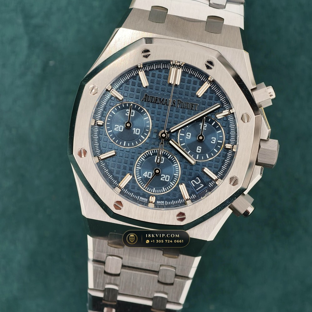 Audemars Piguet Royal Oak Selfwinding Chronograph 41mm Custom Tapestry Dial 22K Gold Rotor Ref. 26240ST — Private Vault Edition — Studio Gallery Plate III in 904L Stainless Steel Custom Architecture (180.3g Verified Mass, Audemars Piguet Cal. 4401 Flyback Chronograph)