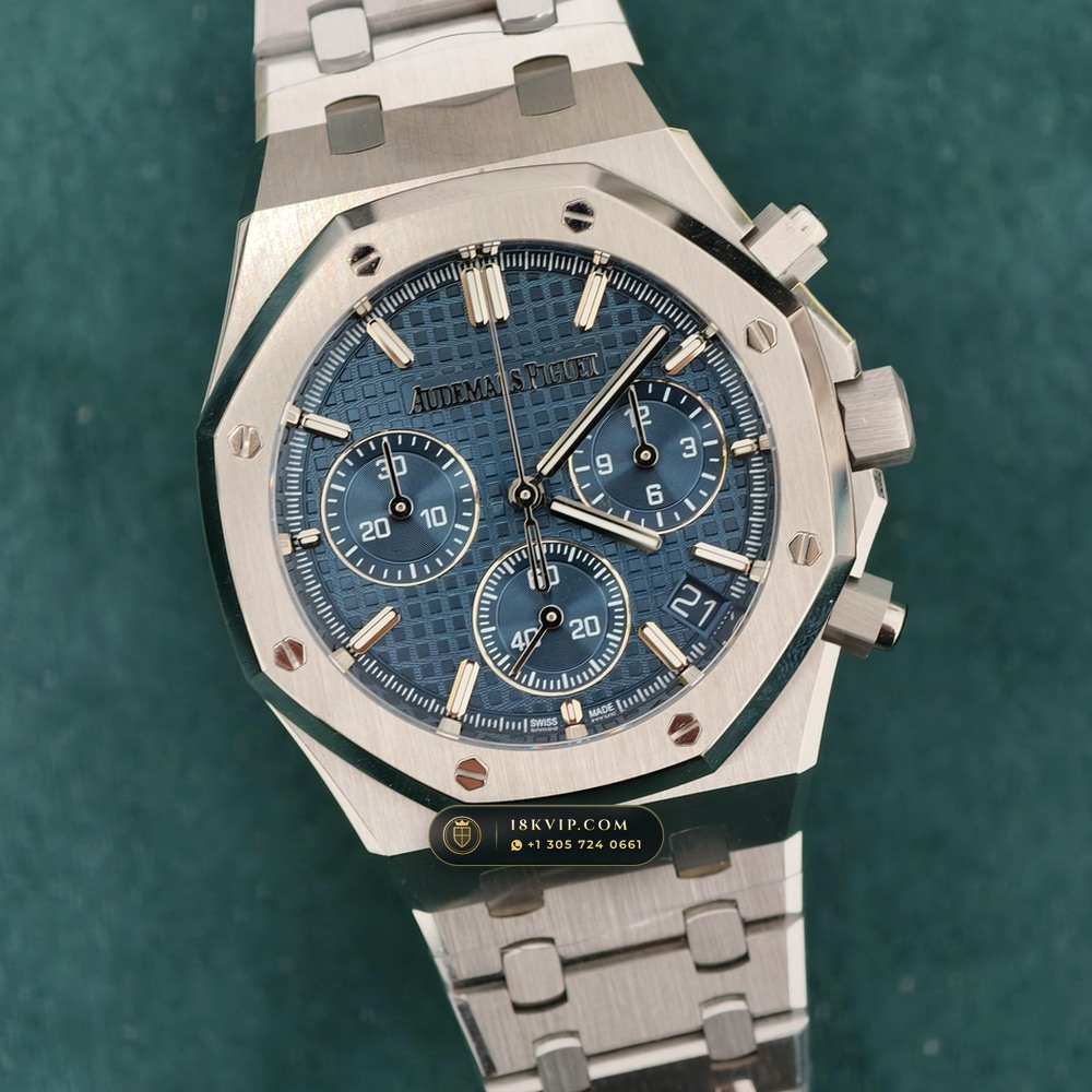 Audemars Piguet Royal Oak Selfwinding Chronograph 41mm Custom Tapestry Dial 22K Gold Rotor Ref. 26240ST — Private Vault Edition — Studio Gallery Plate IV in 904L Stainless Steel Custom Architecture (180.3g Verified Mass, Audemars Piguet Cal. 4401 Flyback Chronograph)