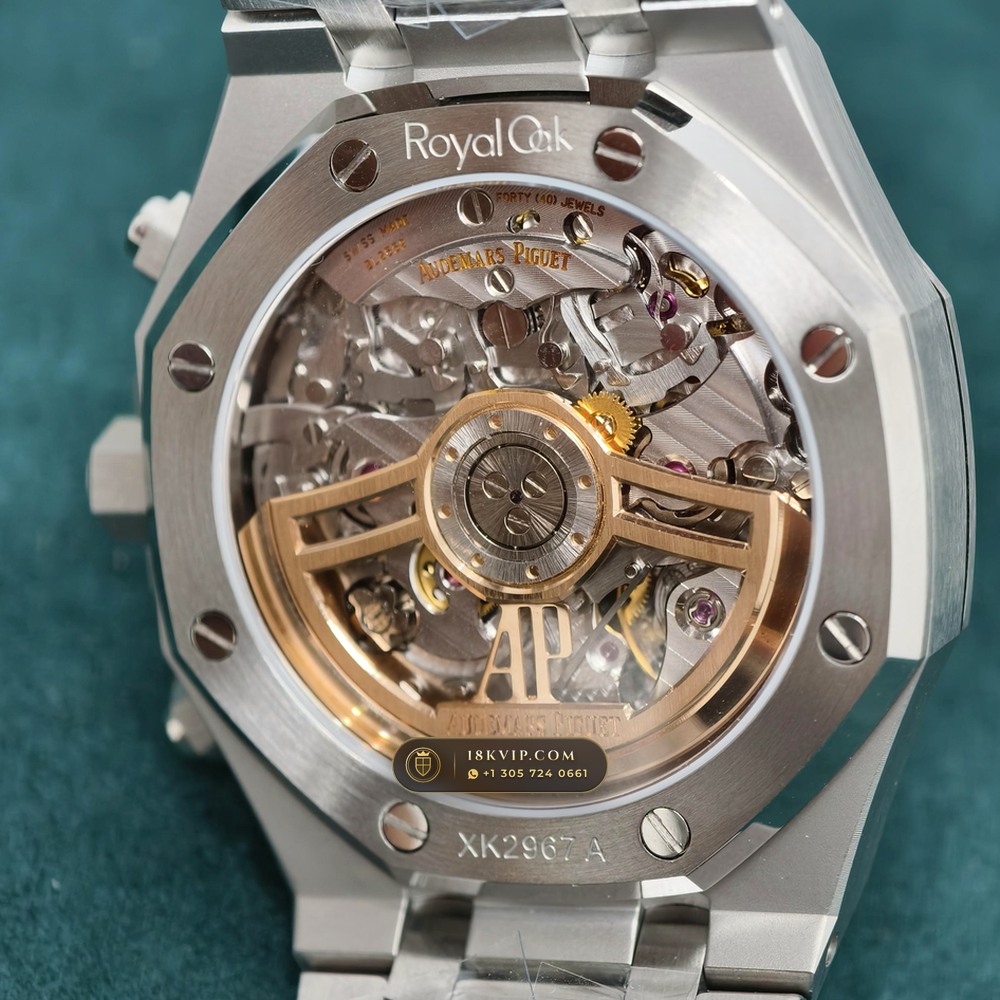 Audemars Piguet Royal Oak Selfwinding Chronograph 41mm Custom Tapestry Dial 22K Gold Rotor Ref. 26240ST — Private Vault Edition — Studio Gallery Plate VI in 904L Stainless Steel Custom Architecture (180.3g Verified Mass, Audemars Piguet Cal. 4401 Flyback Chronograph)