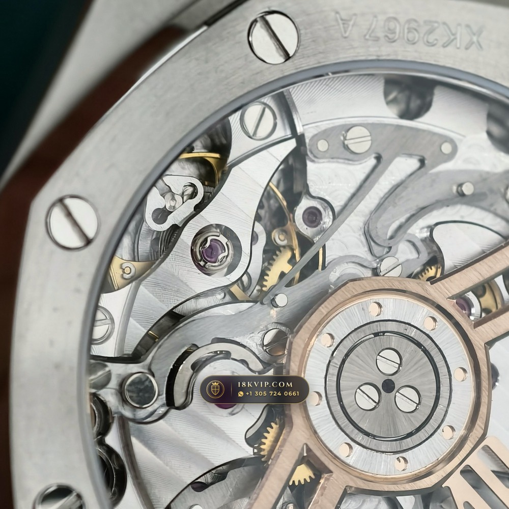 Audemars Piguet Royal Oak Selfwinding Chronograph 41mm Custom Tapestry Dial 22K Gold Rotor Ref. 26240ST — Private Vault Edition — Studio Gallery Plate VII in 904L Stainless Steel Custom Architecture (180.3g Verified Mass, Audemars Piguet Cal. 4401 Flyback Chronograph)