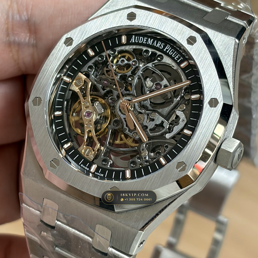 Audemars Piguet Royal Oak Double Balance Wheel Openworked 41mm Geneva Atelier Spec Ref. 15407ST.OO.1220ST.01 — Private Vault Edition — Studio Gallery Plate III in 904L Stainless Steel Custom Architecture (162.4g Verified Mass, Audemars Piguet Cal. 3132 Dual-Balance Openworked)