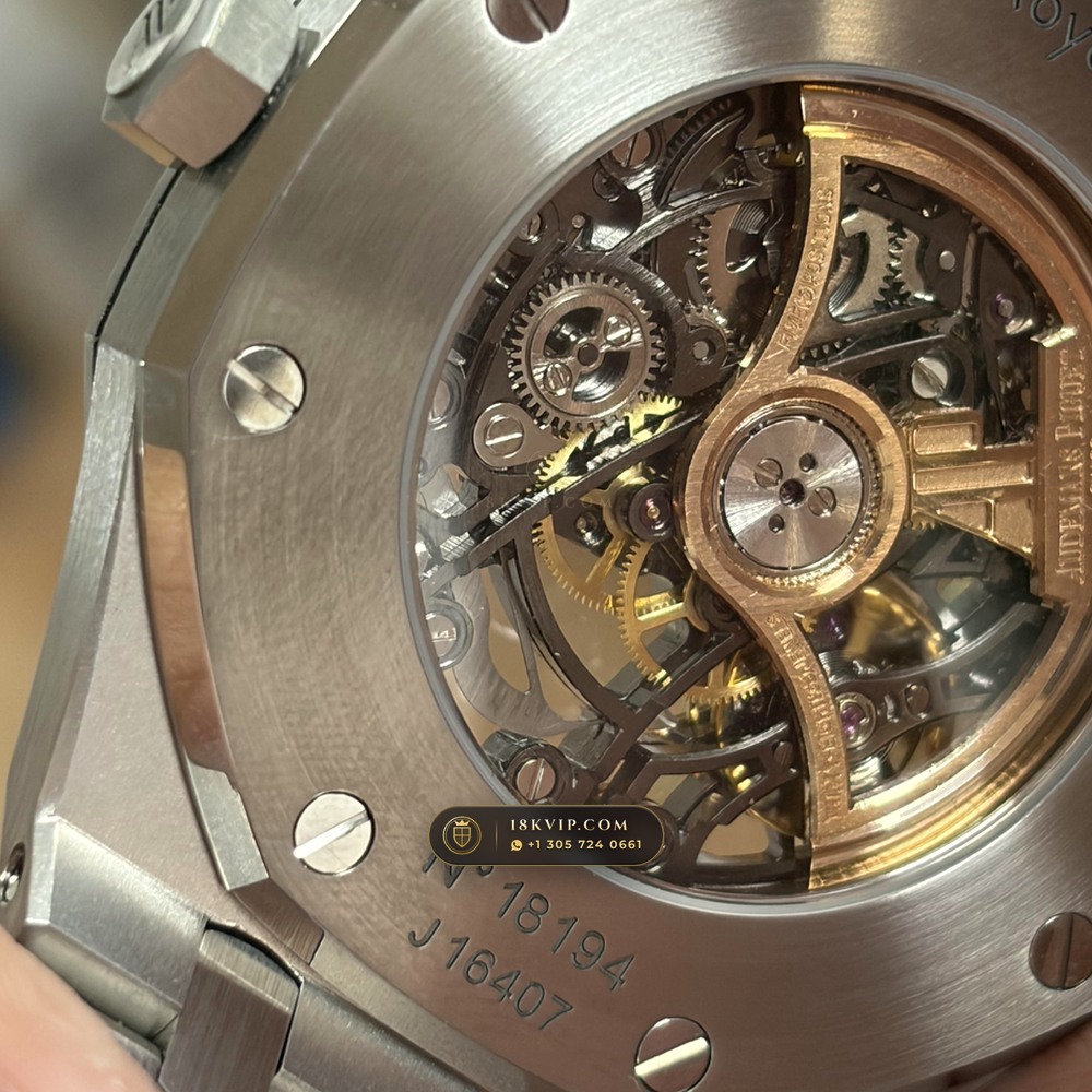 Audemars Piguet Royal Oak Double Balance Wheel Openworked 41mm Geneva Atelier Spec Ref. 15407ST.OO.1220ST.01 — Private Vault Edition — Studio Gallery Plate VIII in 904L Stainless Steel Custom Architecture (162.4g Verified Mass, Audemars Piguet Cal. 3132 Dual-Balance Openworked)