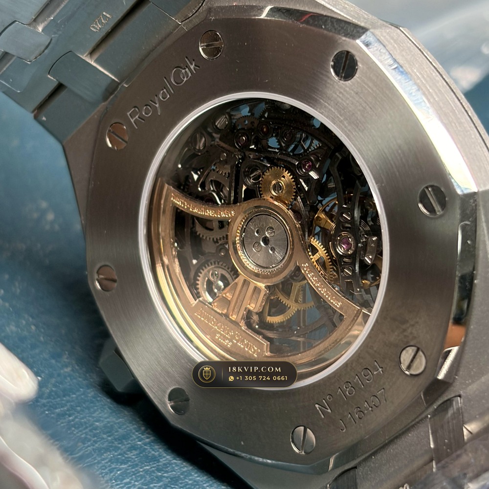 Audemars Piguet Royal Oak Double Balance Wheel Openworked 41mm Geneva Atelier Spec Ref. 15407ST.OO.1220ST.01 — Private Vault Edition — Studio Gallery Plate IX in 904L Stainless Steel Custom Architecture (162.4g Verified Mass, Audemars Piguet Cal. 3132 Dual-Balance Openworked)