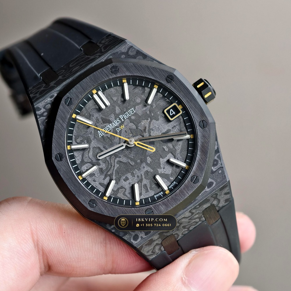 Audemars Piguet Royal Oak Selfwinding 41mm DiW Carbon Voidline Edition Ref. 15500 — Private Vault Edition — Studio Gallery Plate II in Forged Carbon TPT & Titanium (65.1g Verified Mass, Audemars Piguet Cal. 4302 - 70h Power Reserve)
