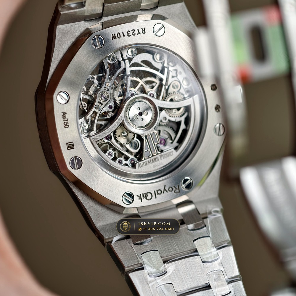 Audemars Piguet Royal Oak Double Balance Wheel Openworked 37mm 18K White Gold Ref. 15467BC.OO.1256BC.01 — Private Vault Edition — Studio Gallery Plate VII in 18K White Gold Au750 (184.3g Verified Mass, Audemars Piguet Cal. 3132 Dual-Balance Openworked)