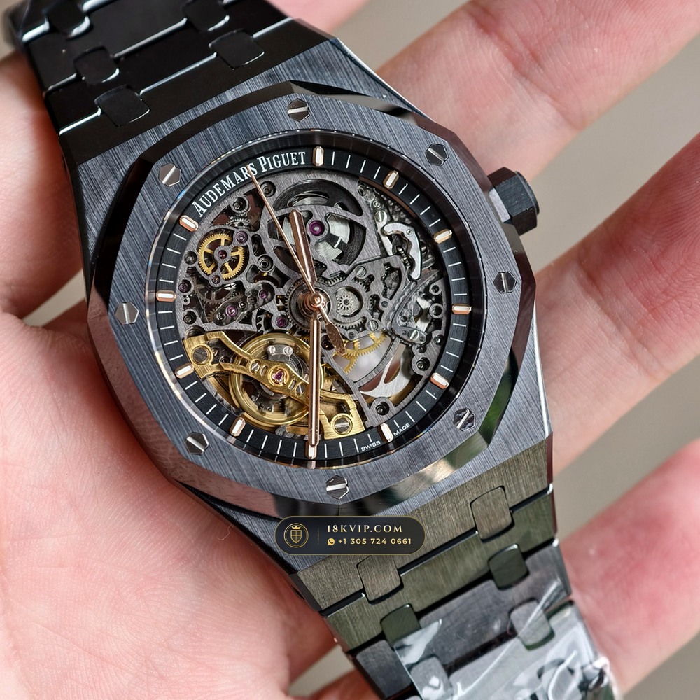 Audemars Piguet Royal Oak Double Balance Wheel Openworked 41mm Ref. 15416CE.OO.1225CE.01 — Private Vault Edition — Studio Gallery Plate II in High-Tech Ceramic & Titanium (135.4g Verified Mass, Audemars Piguet Cal. 3132 Dual-Balance Openworked)