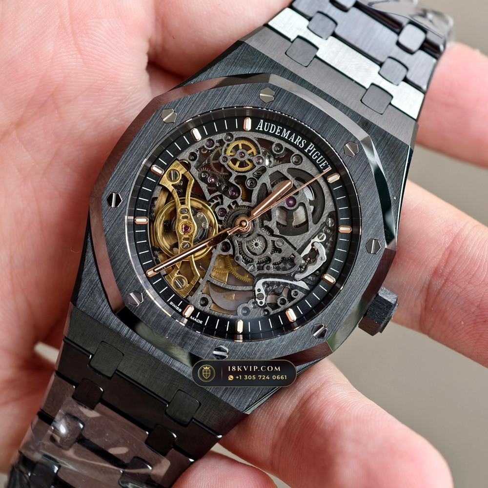 Audemars Piguet Royal Oak Double Balance Wheel Openworked 41mm Ref. 15416CE.OO.1225CE.01 — Private Vault Edition — Studio Gallery Plate III in High-Tech Ceramic & Titanium (135.4g Verified Mass, Audemars Piguet Cal. 3132 Dual-Balance Openworked)