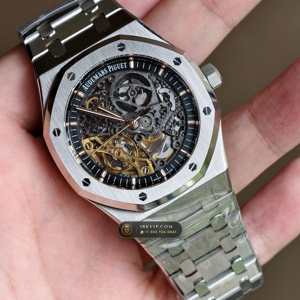 Audemars Piguet Royal Oak Double Balance Wheel Openworked 41mm Free-Sprung Calibre 5-Axis CNC Case Ref. 15407ST.OO.1220ST.01 — Private Vault Edition — Studio Gallery Plate II in 904L Stainless Steel Custom Architecture (162.1g Verified Mass, Audemars Piguet Cal. 3132 Dual-Balance Openworked)