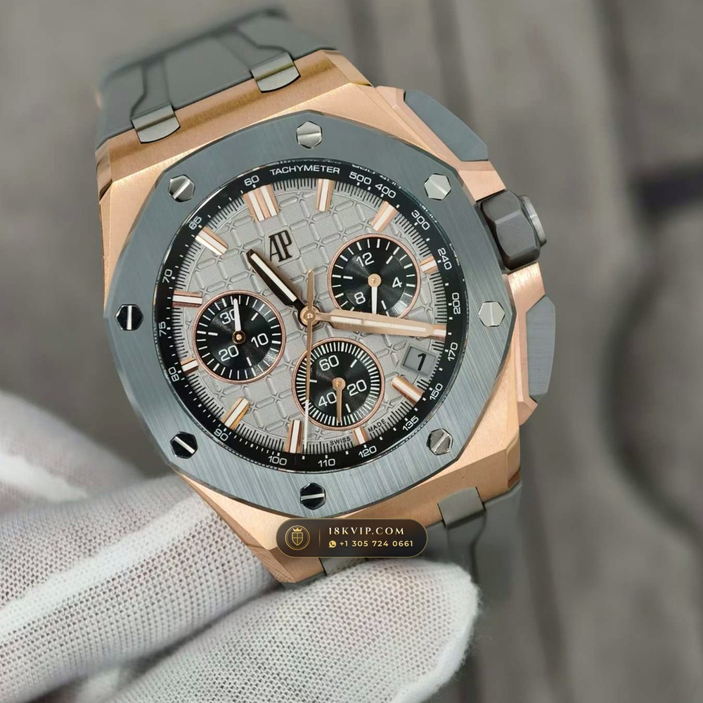 Audemars Piguet Royal Oak Offshore Selfwinding Chronograph 43mm 18K Rose Gold Ref. 26420OI.OO.A015VE.01 — Private Vault Edition — Studio Gallery Plate II in 18K Rose Gold Au750 (184.3g Verified Mass, Audemars Piguet Cal. 4401 Flyback Chronograph)