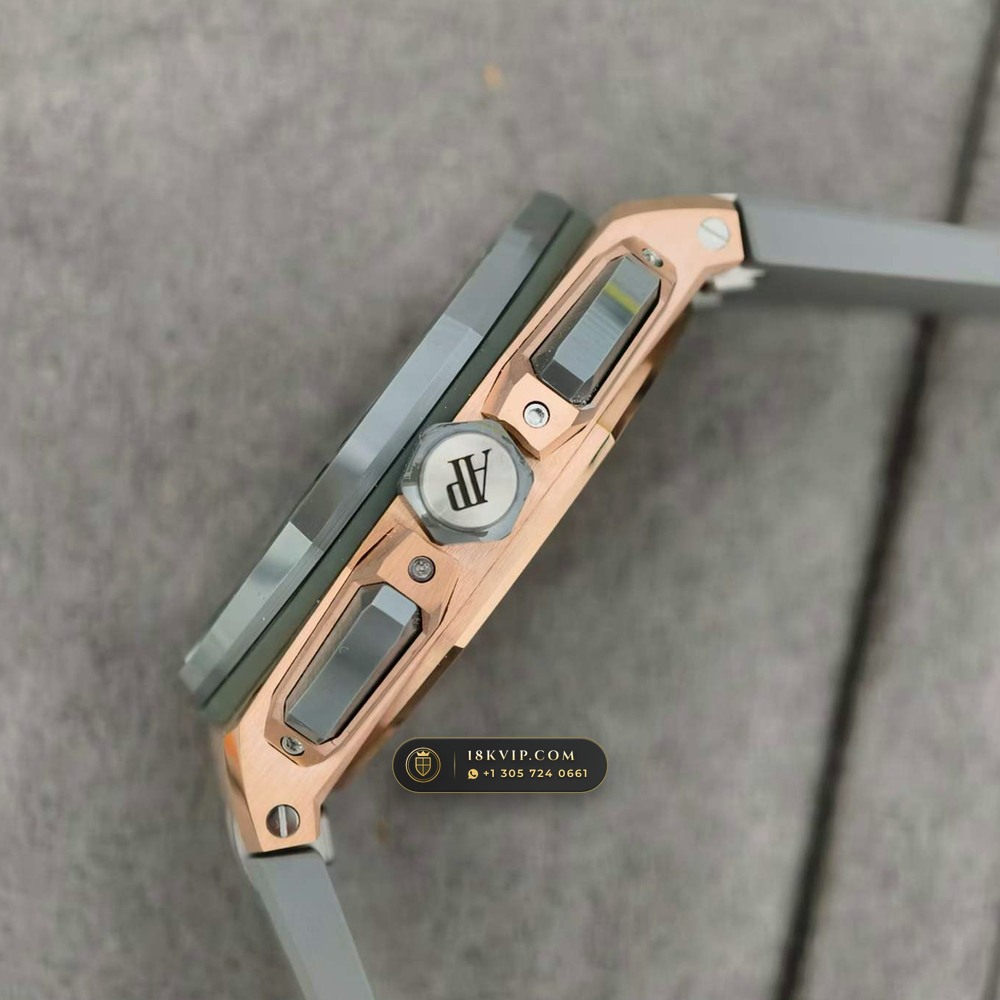 Audemars Piguet Royal Oak Offshore Selfwinding Chronograph 43mm 18K Rose Gold Ref. 26420OI.OO.A015VE.01 — Private Vault Edition — Studio Gallery Plate V in 18K Rose Gold Au750 (184.3g Verified Mass, Audemars Piguet Cal. 4401 Flyback Chronograph)