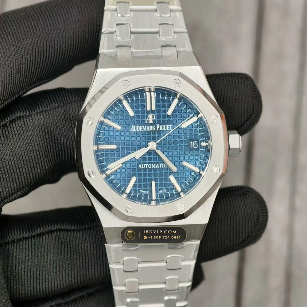 Audemars Piguet Royal Oak Selfwinding 37mm Custom Tapestry Dial Deep Crystal Optics Ref. 15450ST — Private Vault Edition — Studio Gallery Plate II in 904L Stainless Steel Custom Architecture (132.6g Verified Mass, Audemars Piguet Cal. 3120 / Cal. 5900)
