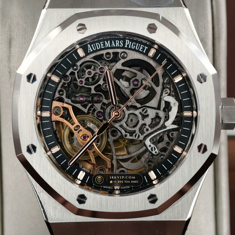 Audemars Piguet Royal Oak Double Balance Wheel Openworked 41mm Chronometer Regulated Spec Ref. 15407ST.OO.1220ST.01 — Private Vault Edition — Studio Gallery Plate II in 904L Stainless Steel Custom Architecture (161.8g Verified Mass, Audemars Piguet Cal. 3132 Dual-Balance Openworked)