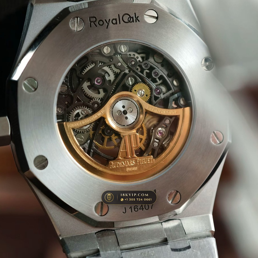 Audemars Piguet Royal Oak Double Balance Wheel Openworked 41mm Chronometer Regulated Spec Ref. 15407ST.OO.1220ST.01 — Private Vault Edition — Studio Gallery Plate VII in 904L Stainless Steel Custom Architecture (161.8g Verified Mass, Audemars Piguet Cal. 3132 Dual-Balance Openworked)