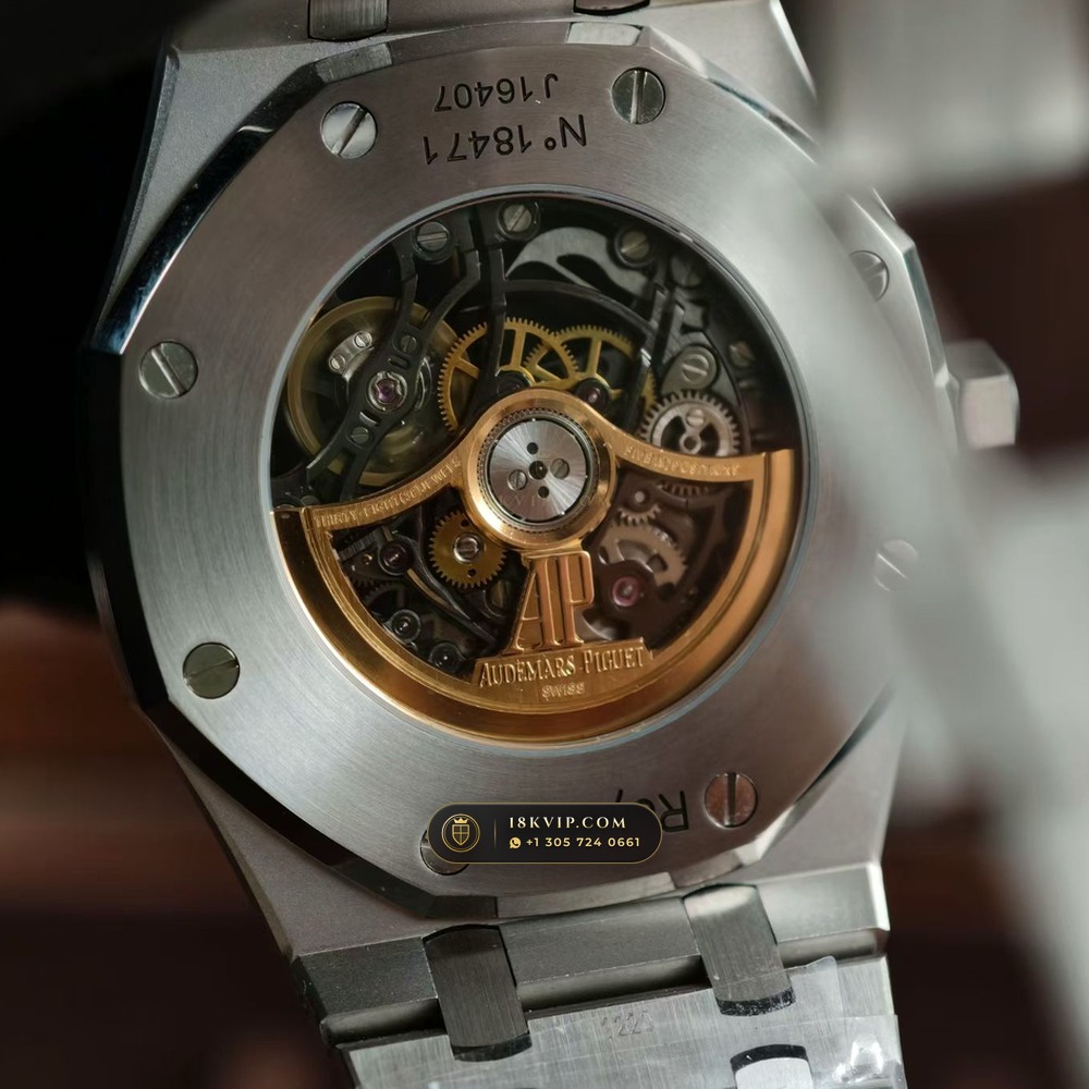 Audemars Piguet Royal Oak Double Balance Wheel Openworked 41mm Chronometer Regulated Spec Ref. 15407ST.OO.1220ST.01 — Private Vault Edition — Studio Gallery Plate VIII in 904L Stainless Steel Custom Architecture (161.8g Verified Mass, Audemars Piguet Cal. 3132 Dual-Balance Openworked)