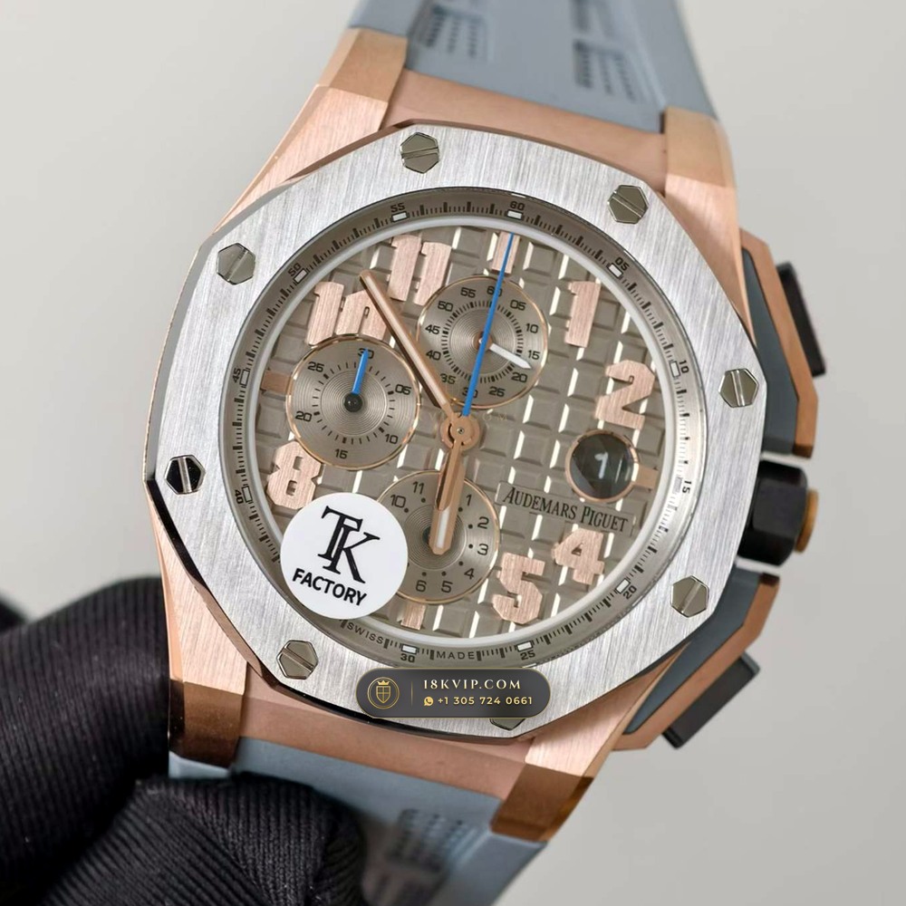 Audemars Piguet Royal Oak Offshore Selfwinding Chronograph 43mm 18K Rose Gold Ref. 26210OI.OO.A109CR.01 — Private Vault Edition — Studio Gallery Plate III in 18K Rose Gold Au750 (184.5g Verified Mass, Audemars Piguet Cal. 4401 Flyback Chronograph)