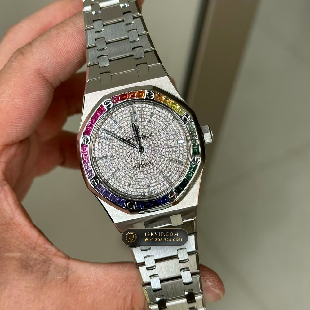 Audemars Piguet Royal Oak Double Balance Wheel Openworked Rainbow 18K White Gold Ref. 15413BC.YY.1220BC.01 — Private Vault Edition — Studio Gallery Plate III in 18K White Gold Au750 (224.1g Verified Mass, Audemars Piguet Cal. 3132 Dual-Balance Openworked)
