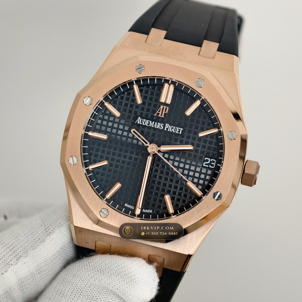 Audemars Piguet Royal Oak Selfwinding 41mm 18K Rose Gold Ref. 15500OR.OO.D002CR.01 — Private Vault Edition — Studio Gallery Plate III in 18K Rose Gold Au750 (138.6g Verified Mass, Audemars Piguet Cal. 4302 - 70h Power Reserve)