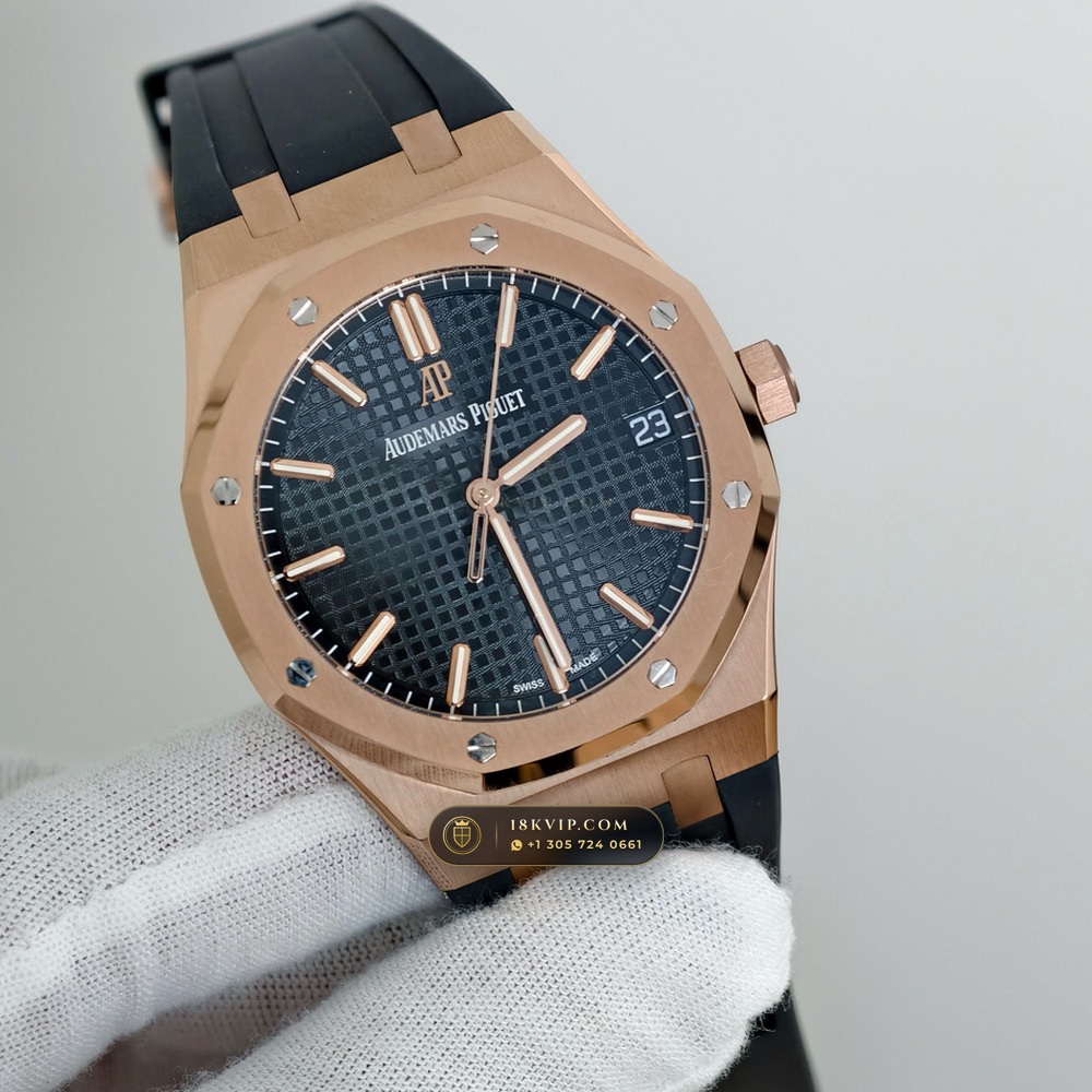 Audemars Piguet Royal Oak Selfwinding 41mm 18K Rose Gold Ref. 15500OR.OO.D002CR.01 — Private Vault Edition — Studio Gallery Plate IV in 18K Rose Gold Au750 (138.6g Verified Mass, Audemars Piguet Cal. 4302 - 70h Power Reserve)