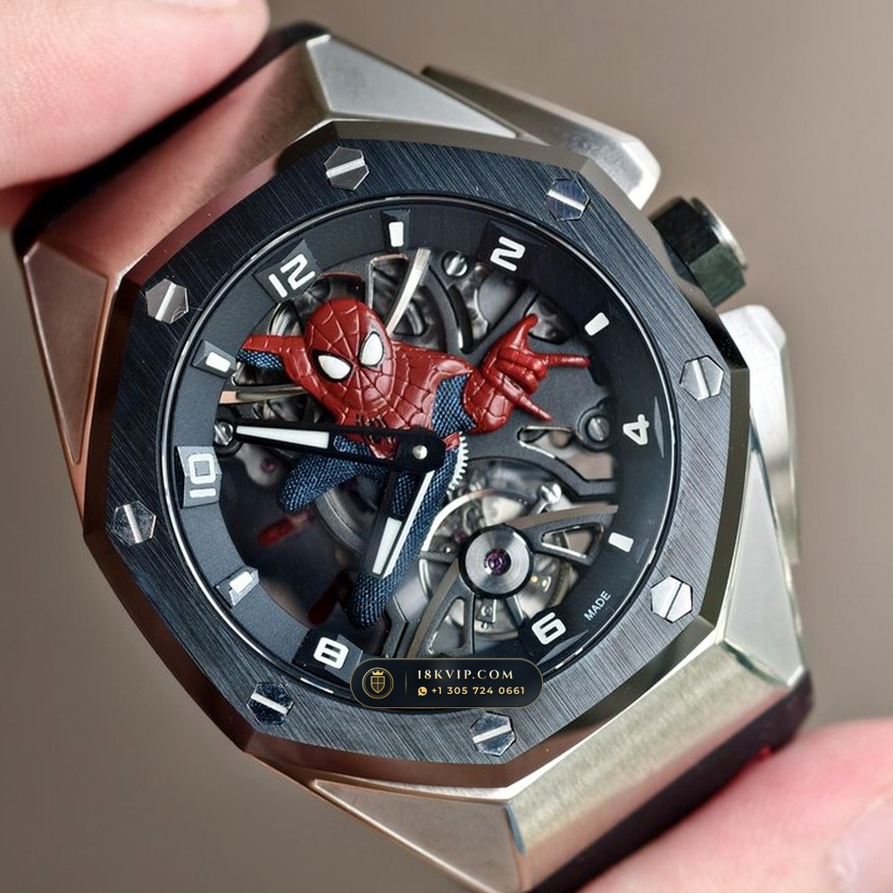 Audemars Piguet Royal Oak Concept Spider-Man Flying Tourbillon Openworked Titanium Ref. 26631TI.OO.D002CA.01 — Private Vault Edition — Studio Gallery Plate II in Grade 5 Titanium Monobloc (108.7g Verified Mass, Audemars Piguet Hand-Wound Cal. 2974 Tourbillon)