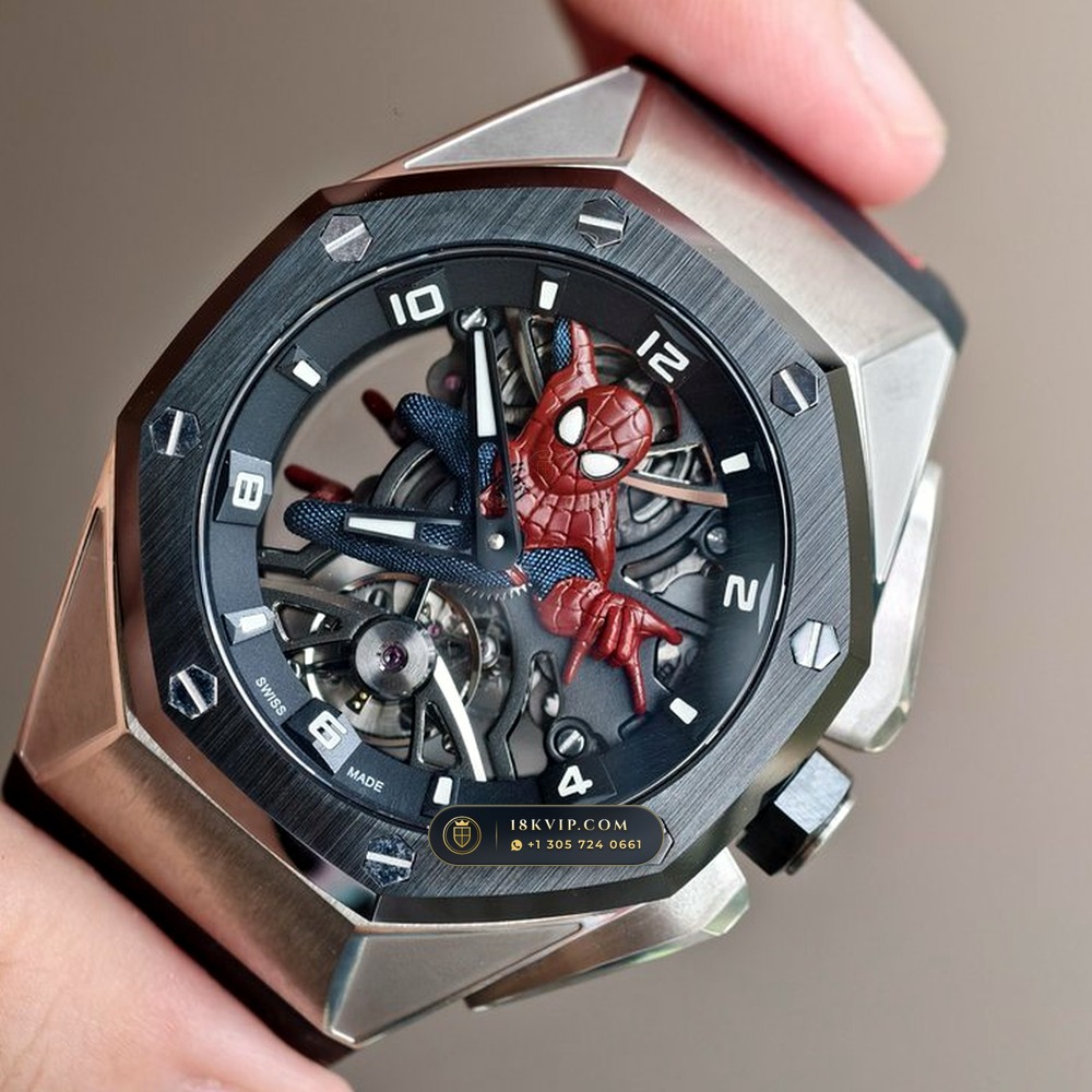 Audemars Piguet Royal Oak Concept Spider-Man Flying Tourbillon Openworked Titanium Ref. 26631TI.OO.D002CA.01 — Private Vault Edition — Studio Gallery Plate III in Grade 5 Titanium Monobloc (108.7g Verified Mass, Audemars Piguet Hand-Wound Cal. 2974 Tourbillon)