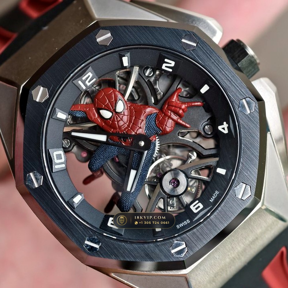 Audemars Piguet Royal Oak Concept Spider-Man Flying Tourbillon Openworked Titanium Ref. 26631TI.OO.D002CA.01 — Private Vault Edition — Studio Gallery Plate IV in Grade 5 Titanium Monobloc (108.7g Verified Mass, Audemars Piguet Hand-Wound Cal. 2974 Tourbillon)