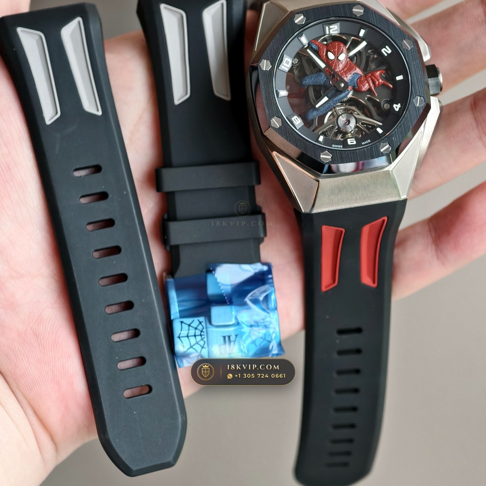 Audemars Piguet Royal Oak Concept Spider-Man Flying Tourbillon Openworked Titanium Ref. 26631TI.OO.D002CA.01 — Private Vault Edition — Studio Gallery Plate VIII in Grade 5 Titanium Monobloc (108.7g Verified Mass, Audemars Piguet Hand-Wound Cal. 2974 Tourbillon)