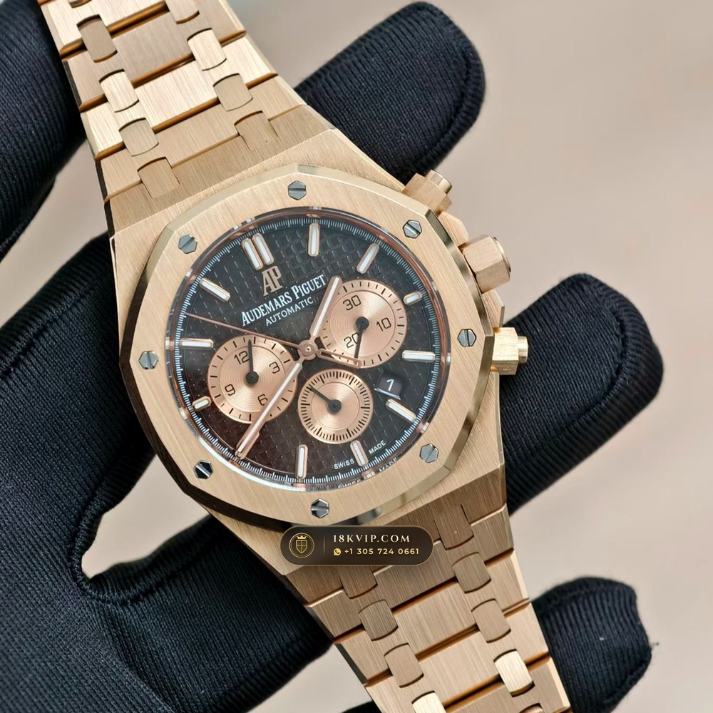 Audemars Piguet Royal Oak Selfwinding Chronograph 41mm 18K Rose Gold Ref. 26331OR — Private Vault Edition — Studio Gallery Plate II in 18K Rose Gold Au750 (246.2g Verified Mass, Audemars Piguet Cal. 2385 Column-Wheel Chronograph)
