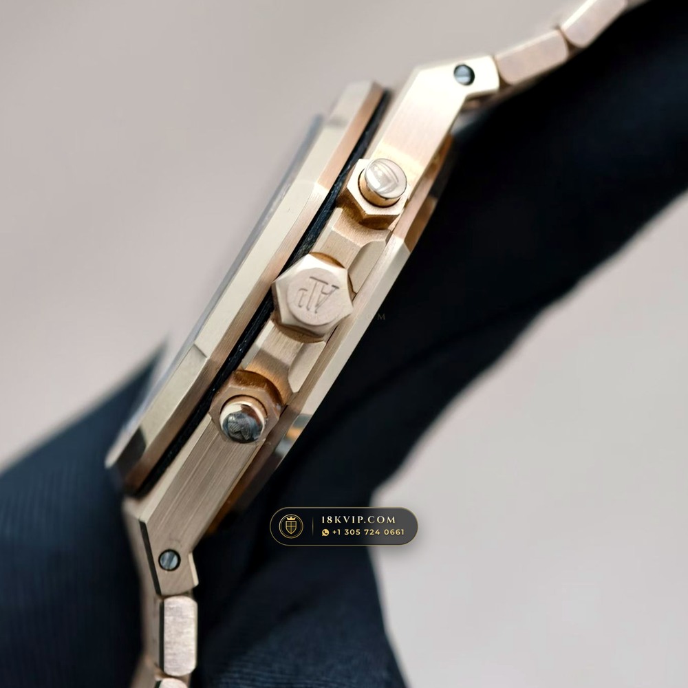 Audemars Piguet Royal Oak Selfwinding Chronograph 41mm 18K Rose Gold Ref. 26331OR — Private Vault Edition — Studio Gallery Plate V in 18K Rose Gold Au750 (246.2g Verified Mass, Audemars Piguet Cal. 2385 Column-Wheel Chronograph)