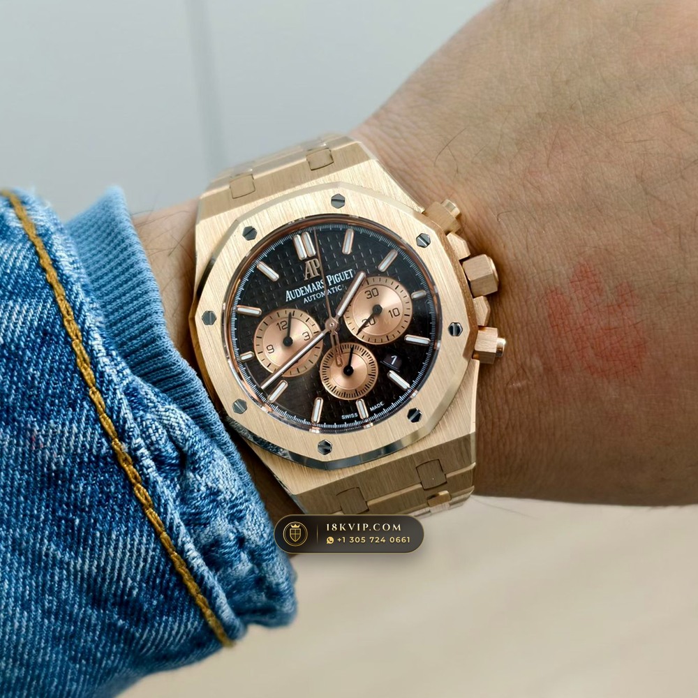 Audemars Piguet Royal Oak Selfwinding Chronograph 41mm 18K Rose Gold Ref. 26331OR — Private Vault Edition — Studio Gallery Plate VIII in 18K Rose Gold Au750 (246.2g Verified Mass, Audemars Piguet Cal. 2385 Column-Wheel Chronograph)