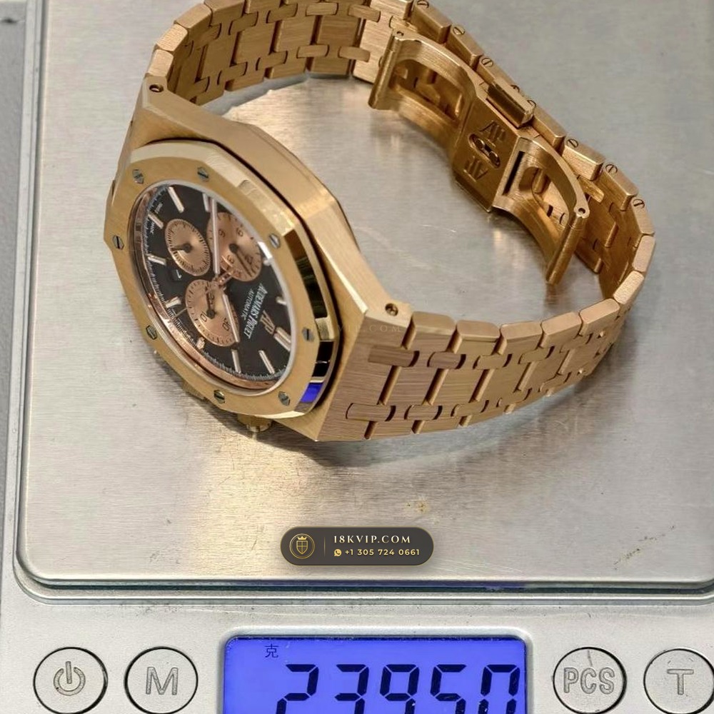 Audemars Piguet Royal Oak Selfwinding Chronograph 41mm 18K Rose Gold Ref. 26331OR — Private Vault Edition — Studio Gallery Plate IX in 18K Rose Gold Au750 (246.2g Verified Mass, Audemars Piguet Cal. 2385 Column-Wheel Chronograph)