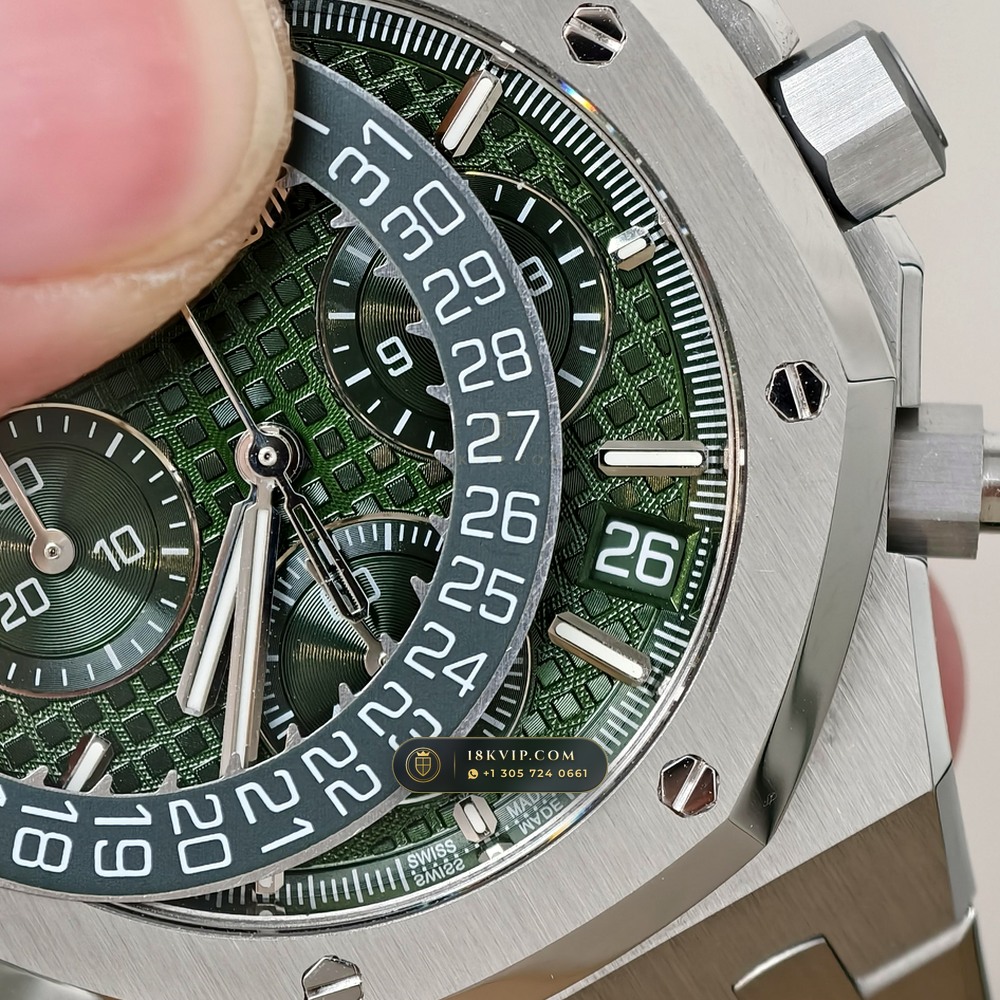 Audemars Piguet Royal Oak Selfwinding Chronograph 41mm Hand-Chamfered Bevel Spec Ref. 26240ST — Private Vault Edition — Studio Gallery Plate III in 904L Stainless Steel Custom Architecture (180.3g Verified Mass, Audemars Piguet Cal. 4401 Flyback Chronograph)