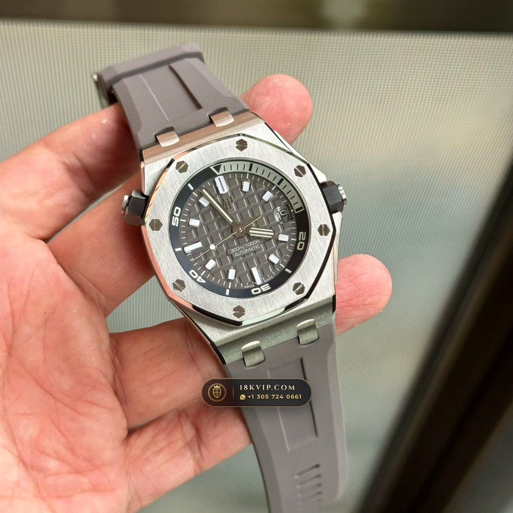 Audemars Piguet Royal Oak Offshore Diver 42mm Ref. 15720ST — Private Vault Edition — Studio Gallery Plate V in 904L Stainless Steel Custom Architecture (168.4g Verified Mass, Audemars Piguet Cal. 4308 / Cal. 3120)