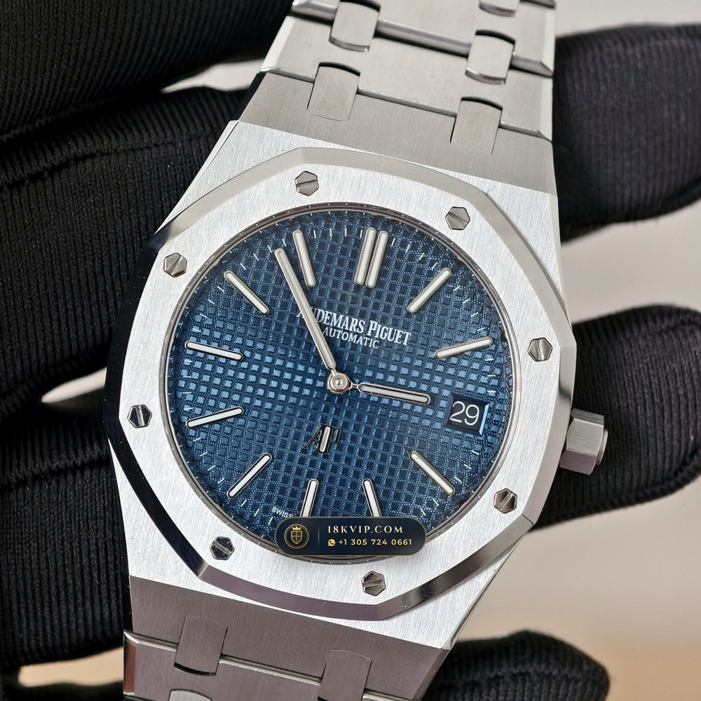 Audemars Piguet Royal Oak Jumbo Extra-Thin 39mm Chronometer Regulated Spec Ref. 15202ST — Private Vault Edition — Studio Gallery Plate V in 904L Stainless Steel Custom Architecture (103.1g Verified Mass, Audemars Piguet Cal. 2121 Ultra-Thin)