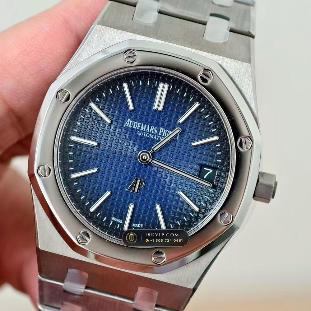Audemars Piguet Royal Oak Jumbo Extra-Thin 39mm Geneva Atelier Spec Ref. 15202IP — Private Vault Edition — Studio Gallery Plate II in 904L Stainless Steel Custom Architecture (94.1g Verified Mass, Audemars Piguet Cal. 2121 Ultra-Thin)